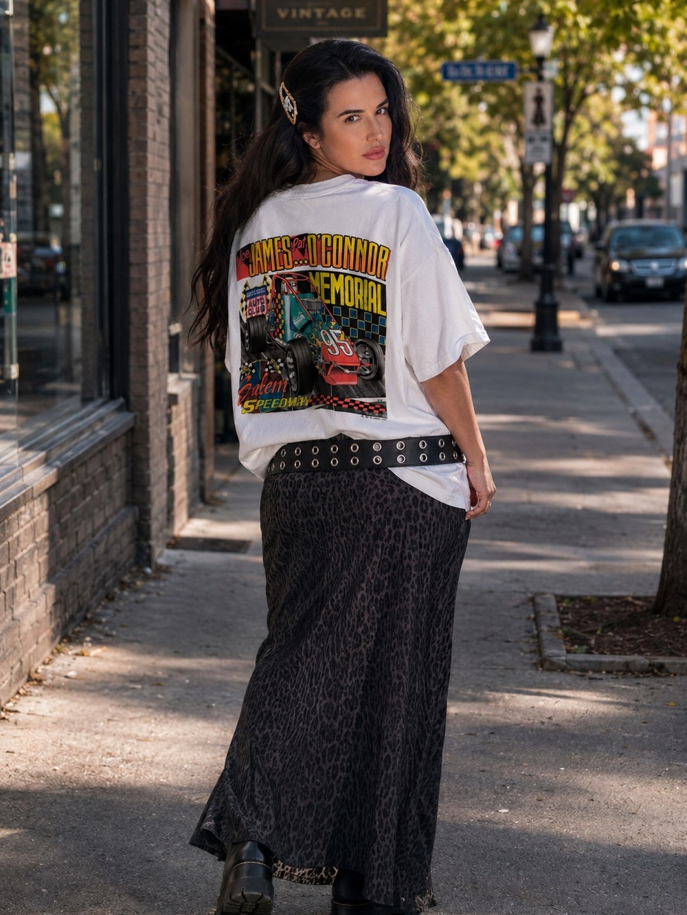 VTG 90s Fruit of the Loom Joe James Pat O'Connor Memorial Salem Speedway Tee L